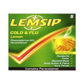Lemsip Cold and Flu Lemon 5 Sachets