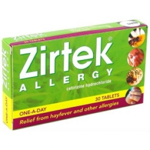 Zirtek Allergy 30 tablets - One a day